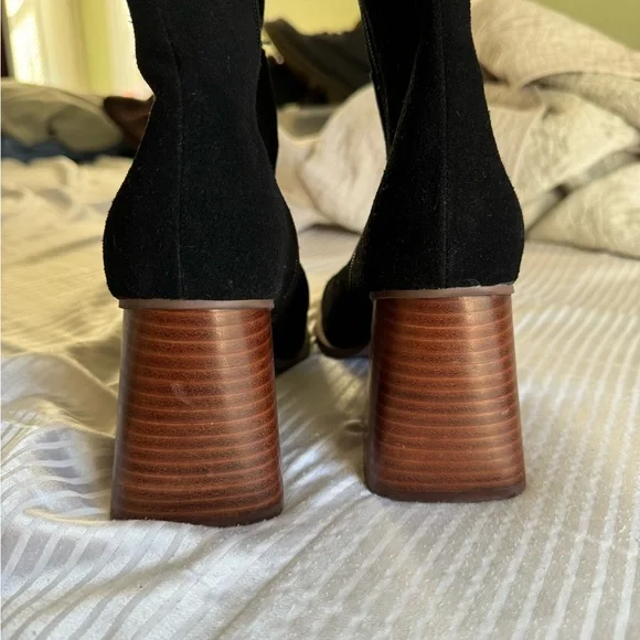 Women’s Crown Vintage Black ankle Block Heel Boots - Size 9.5 - Picture 5 of 6